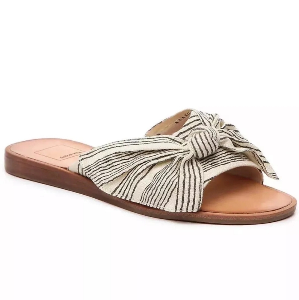 Dolce Vita |  Parin Striped Bow Sandal Slides Women's 8.5